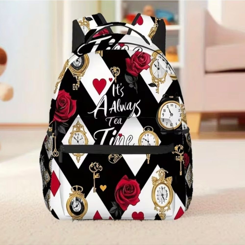 Disney Alice In Wonderland It's Always Tea Time" Bookbag Backpack